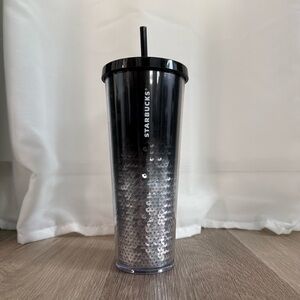 Starbucks 2019 Holiday Black and Silver Sequins Tumbler Venti